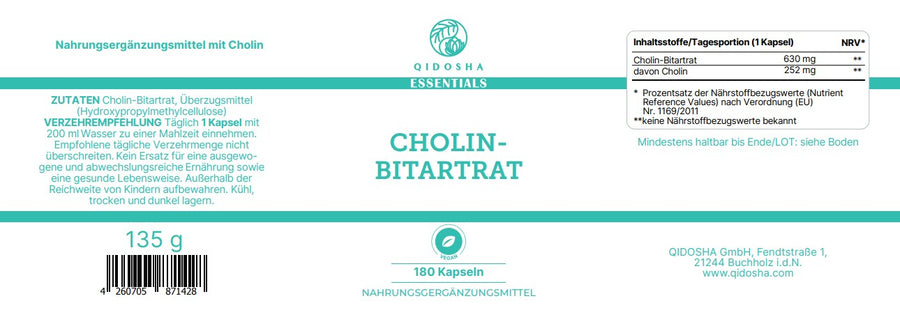 Cholin als Cholin-Bitartrat im Glas