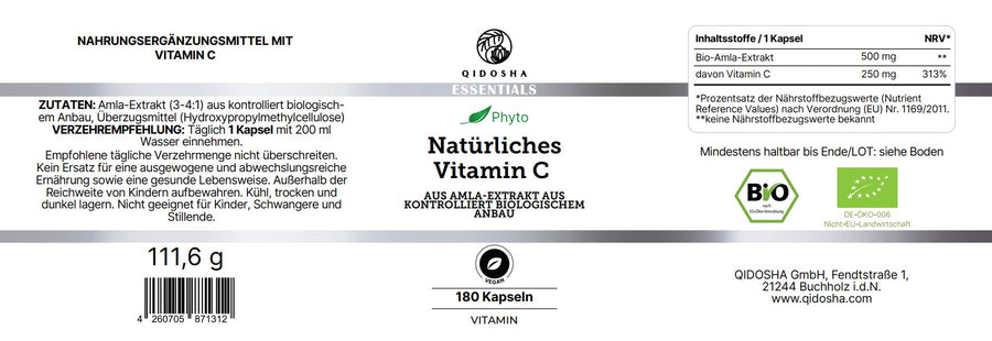 Vitamin C (pflanzlich) aus Bio-Amla-Extrakt im Glas