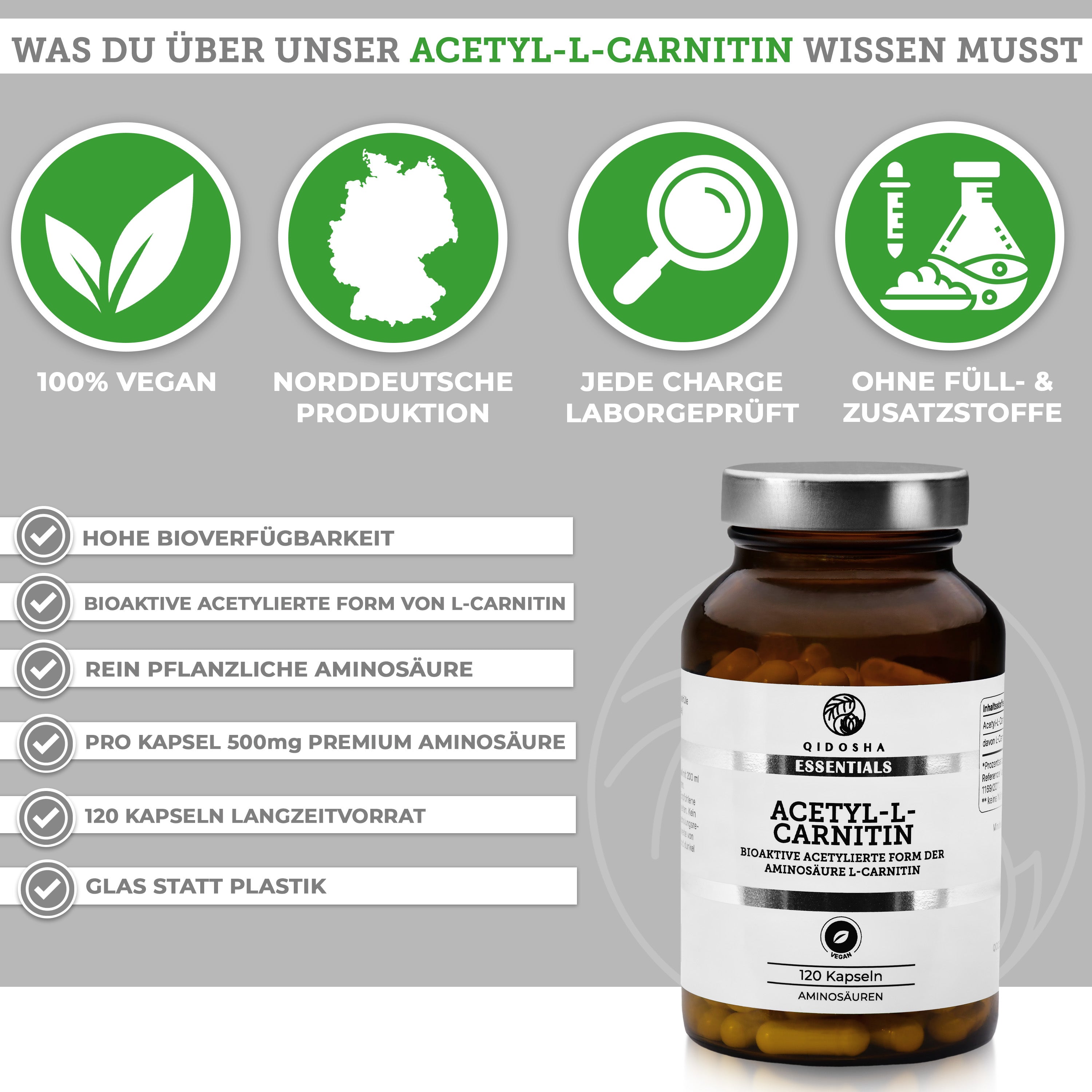 acetyl-l-carnitin Buy bioactive acetylated form of the amino acid L-carnitine in capsules online – QIDOSHA