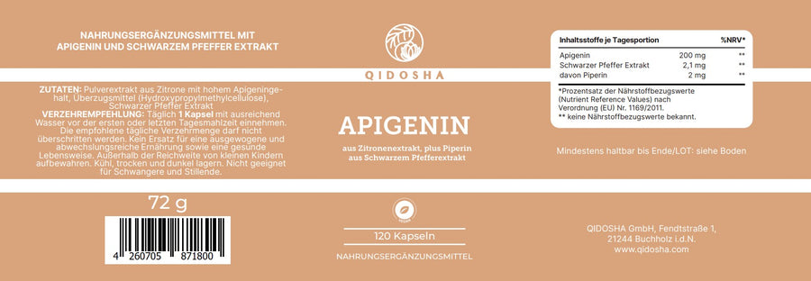 Apigenin aus Zitronenextrakt plus Piperin als Bioenhancer