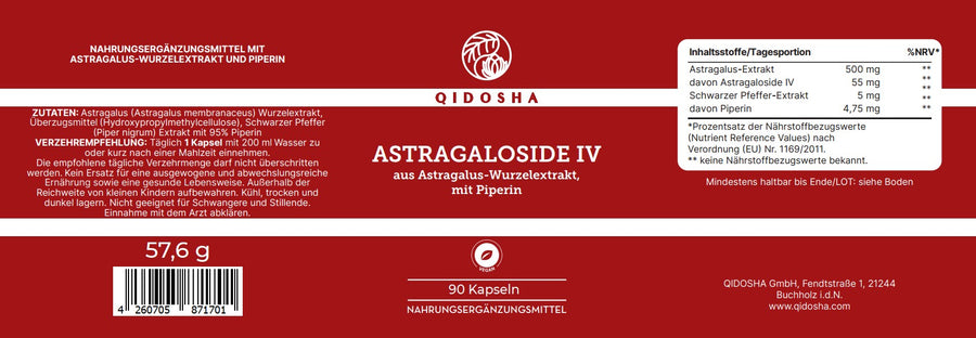 Astragaloside IV aus Astragalus-Wurzelextrakt plus Piperin