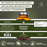 Brokkoli Extrakt mit 13% Sulforaphan, 180 vegane Kapseln von QIDOSHA. Premium, laborgeprüfte Qualität, ohne Füll- oder Zusatzstoffe, in umweltfreundlichem Braunglas verpackt.