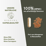 QIDOSHA Brokkoli Extrakt mit 13% Sulforaphan in Premium-Qualität: Amber-Glasflasche mit 180 veganen Kapseln, laborgeprüft und ohne Zusatzstoffe.