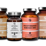 Vier Premium-Nahrungsergänzungsmittel im Cellular Stack von Qidosha: Spermidin, Trans-Resveratrol, Nicotinamid Ribosid, Calcium-Alpha-Ketoglutarat. Hohe Qualität, laborgeprüft, ohne Zusatzstoffe.