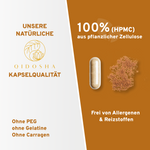 Cognizin® Citicolin Kapseln: Premium, laborgeprüft, vegan, hergestellt in Deutschland. 500mg hochdosiert, ohne Gelatine, allergenfrei, aus pflanzlicher Zellulose. Nachhaltige Glasverpackung.