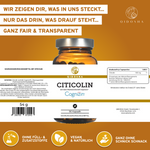 QIDOSHA Mental Stack, Citicolin (Cognizin®), 90 vegane Kapseln, Premium-Nahrungsergänzungsmittel, ohne Füll- oder Zusatzstoffe, für mentale Leistungsfähigkeit, laborgeprüfte, hohe Qualität, true clean label.