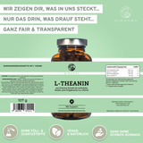 QIDOSHA L-Theanin & EGCG aus Grüntee-Extrakt: Premium-Kapseln, vegan, laborgeprüft, ohne Füllstoffe, unterstützt Stressbewältigung und Schlaf, natürliche Quelle, 180 Kapseln im umweltfreundlichen Glas.