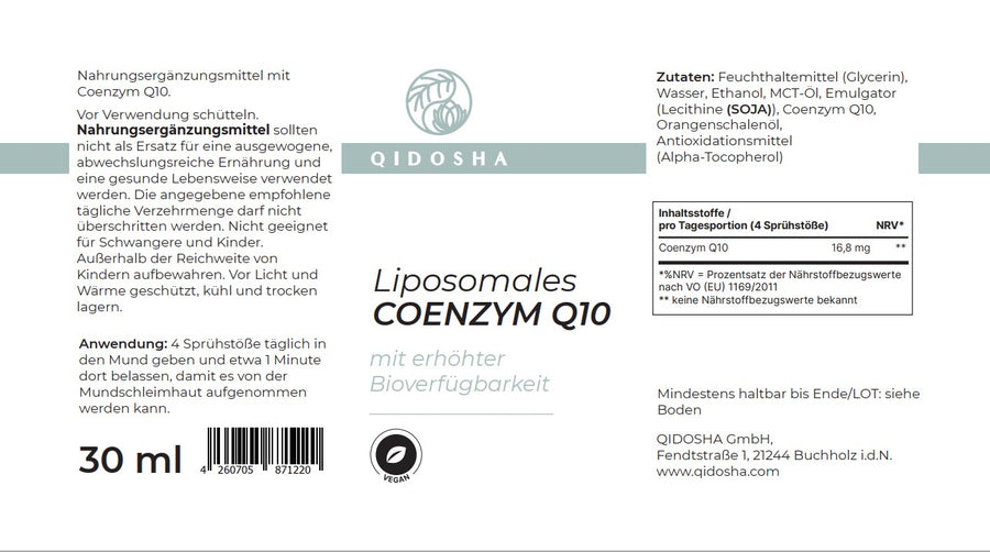 Coenzyme Q10 liposomal 30 ml mouth spray
