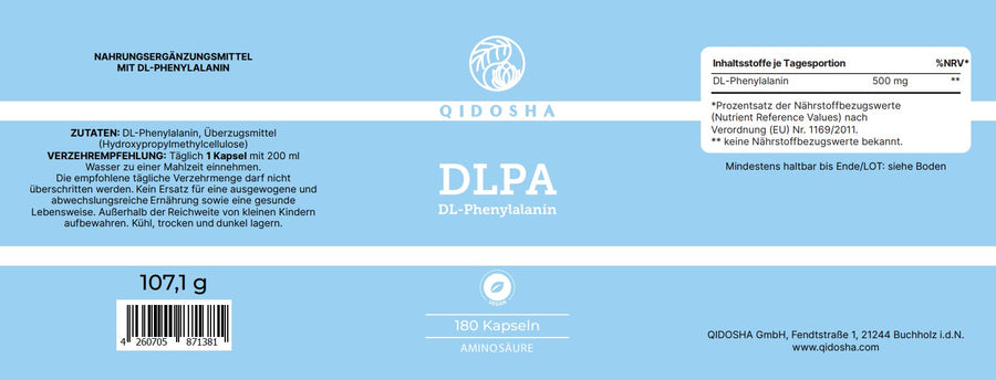 DL-Phenylalanine (DLPA) in a glass