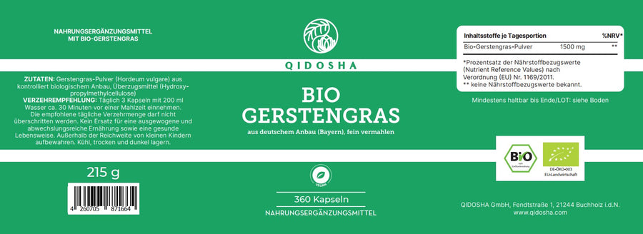 Bio Gerstengras im Glas