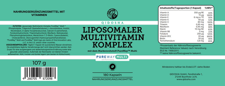 Multivitamin-Komplex liposomal mit dem Markenrohstoff PureWay™ MULTI