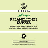 Kupfer (pflanzlich) aus Bio Moringa & Bio Schwarzem Senf, 180 Kapseln, vegan, laborgeprüfte Premium-Qualität, ohne Füll- oder Zusatzstoffe, hergestellt in Deutschland.