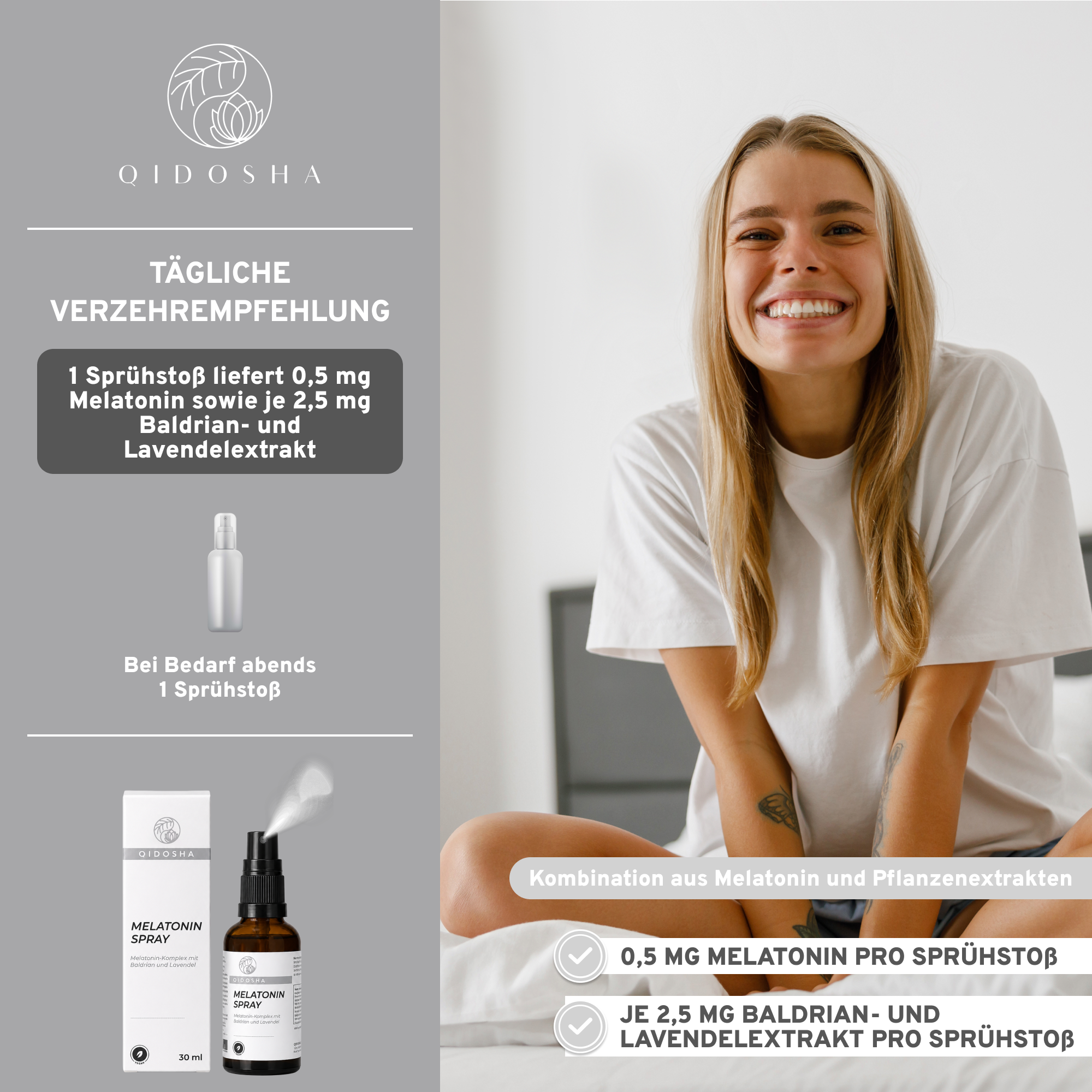 Melatonin Komplex - Spray mit Baldrian und Lavendel - 30 ml