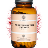 Qidosha Grapefruitkernextrakt in brauner Glasflasche, 180 vegane Kapseln, 98% Naringin, Premium, laborgeprüft, ohne Füllstoffe. Nachhaltige Verpackung.