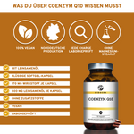 Coenzym Q10 170mg mit Leinsamenöl Softgel-Kapseln von Qidosha: Premium, 100% vegan, laborgeprüft, ohne Zusatzstoffe, hergestellt in Norddeutschland.