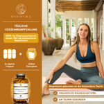 Qidosha Magnesium-Taurat Kapseln: Premium, organische Magnesiumform, an Taurin gebunden, hohe Bioverfügbarkeit, laborgeprüft, ohne Zusatzstoffe, nachhaltige Glasverpackung, ideal für empfindlichen Magen.