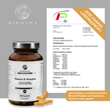 Qidosha Essentials Vitamin B Komplex bioaktiv mit Kofaktoren; 180 vegane Kapseln. Premium-Qualität, laborgeprüft, ohne Zusatzstoffe. Amber-Glasflasche mit gescanntem Laborzertifikat.