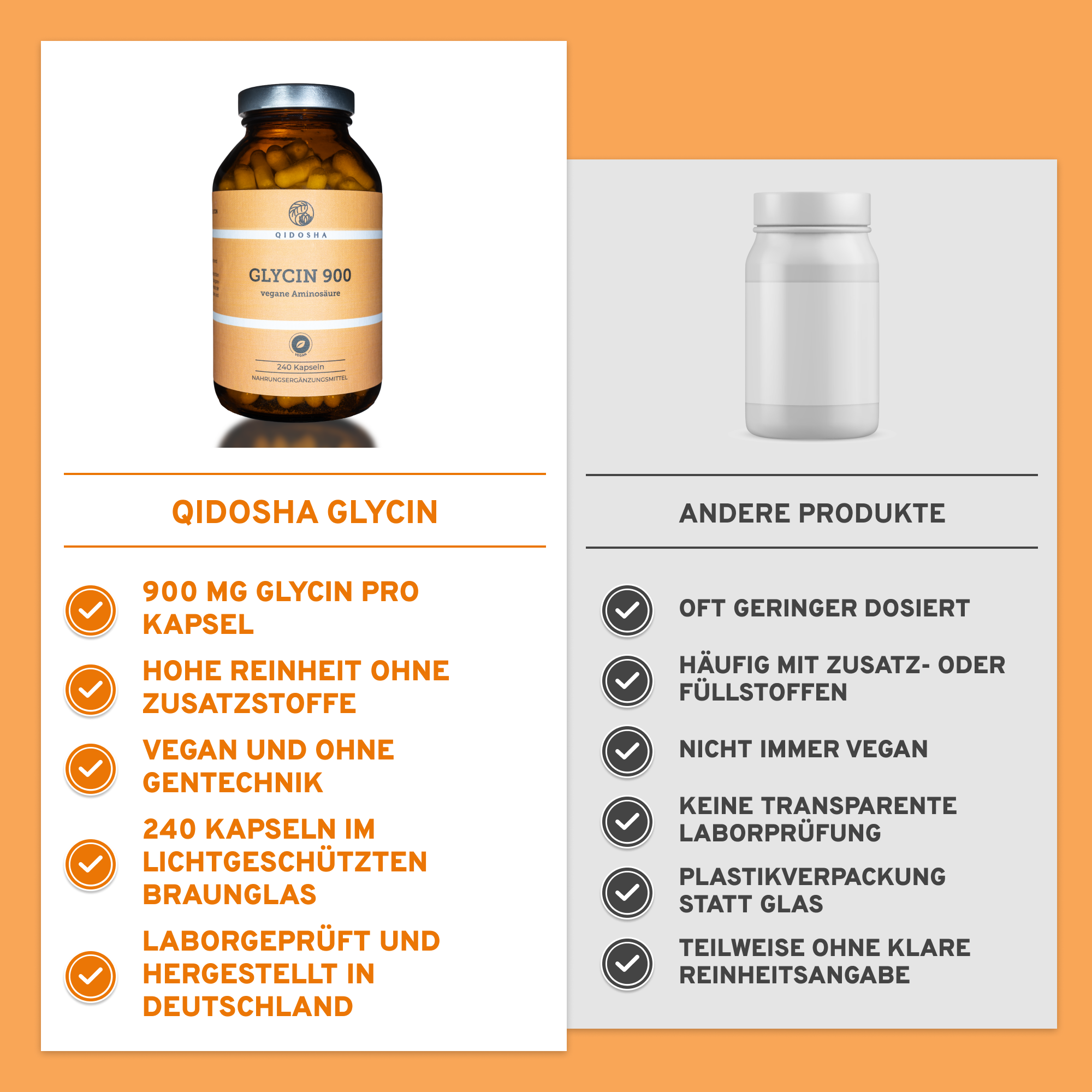 Glycin 900 - 240 Kapseln - laborgeprüft