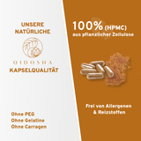 Qidosha Cistus Incanus Extrakt: Premium vegane Kapseln aus pflanzlicher Zellulose, ohne Gelatine oder Carrageen, allergenfrei, laborgeprüft, in nachhaltigem Glas, hoher Polyphenolgehalt.