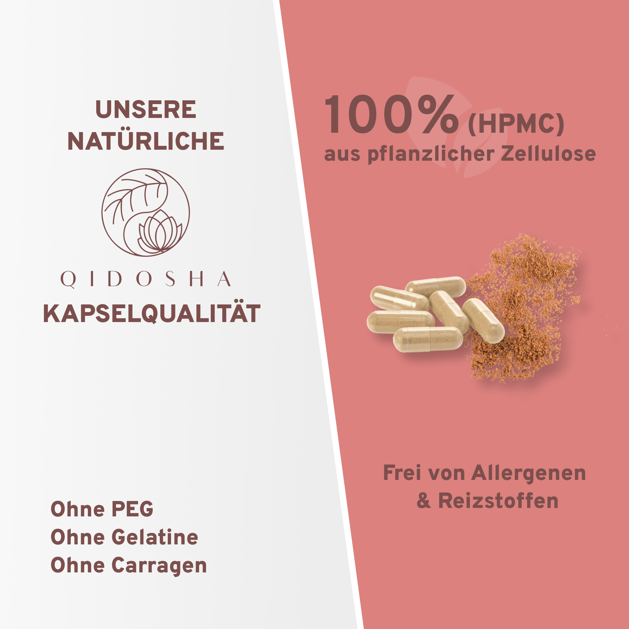 QIDOSHA Fisetin-Kapseln: 100% pflanzlich, laborgeprüfte Qualität, ohne Füllstoffe. Enthält Fisetin aus Perückenstrauch und Piperin. Nachhaltig in Glas verpackt. Premium-Nahrungsergänzungsmittel.