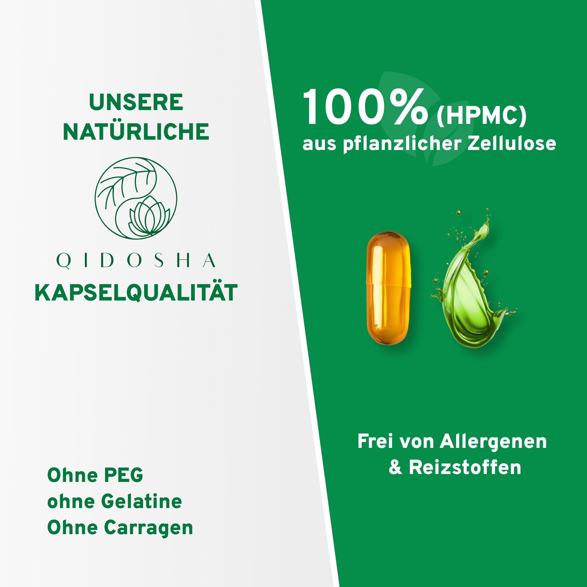 Qidosha Algenöl Plus: Omega 3 Fettsäuren aus veganer Quelle plus Vitamine D & K. Premium, laborgeprüfte Kapseln ohne Füllstoffe, aus pflanzlicher Zellulose.