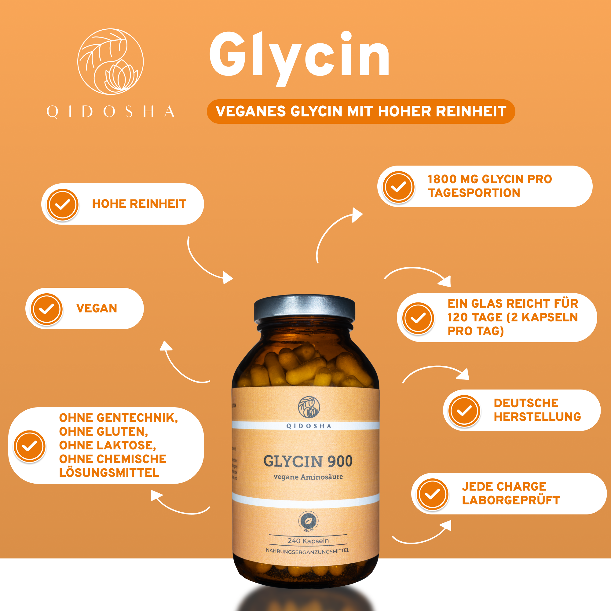 Glycin 900 - 240 Kapseln - laborgeprüft
