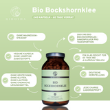 Bio Bockshornklee - 240 Kapseln in Premium Qualität - Apothekerglas - Clean Label - hochdosiert