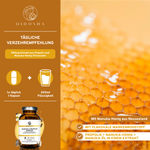Propolis & Manuka Komplex mit Flavoxale®: Premium-Nahrungsergänzung, 120 Kapseln, laborgeprüft, ohne Zusatzstoffe. 500 mg Propolis-Manuka-Extrakt, täglich 1 Kapsel mit 200 ml Flüssigkeit.