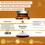 Coenzym Q10 als Ubiquinol mit dem Markenrohstoff von KANEKA®, 90 vegane Kapseln, Premium-Nahrungsergänzungsmittel ohne Füllstoffe, hohe Bioverfügbarkeit, laborgeprüft, in nachhaltigem Glas.