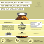 Polyporus (Eichhase) Extrakt von QIDOSHA: Premium-Diät-Ergänzung in Glas mit 180 veganen Kapseln, hohe Qualität, laborgeprüft, ohne Zusatzstoffe, hergestellt in Deutschland.