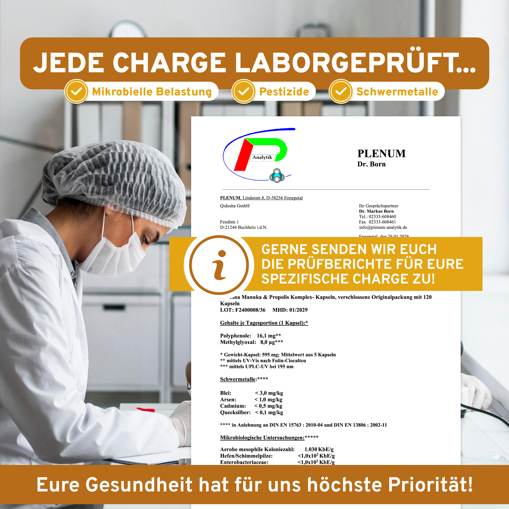 Propolis & Manuka Komplex mit Flavoxale®: Laborgeprüfte Premium-Ergänzung mit Propolis-Extrakt, Manuka-Honig MGO100+, ätherischem Manuka-Öl. Keine Zusatzstoffe, höchste Qualität.