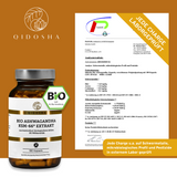 Bio Ashwagandha Extrakt KSM-66® in einer 180-Kapsel-Glasflasche, vegan, laborgeprüft, aus biologischem Anbau, höchste Qualität, ohne Füllstoffe, von QIDOSHA.