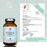 QIDOSHA Austernpilz (Pleurotus) Extrakt in braunem Glas, 120 Kapseln mit 30% Polysacchariden, 10% Beta-Glucanen, laborgeprüft, ohne Zusatzstoffe. Beigefügt: Laborzertifikat.