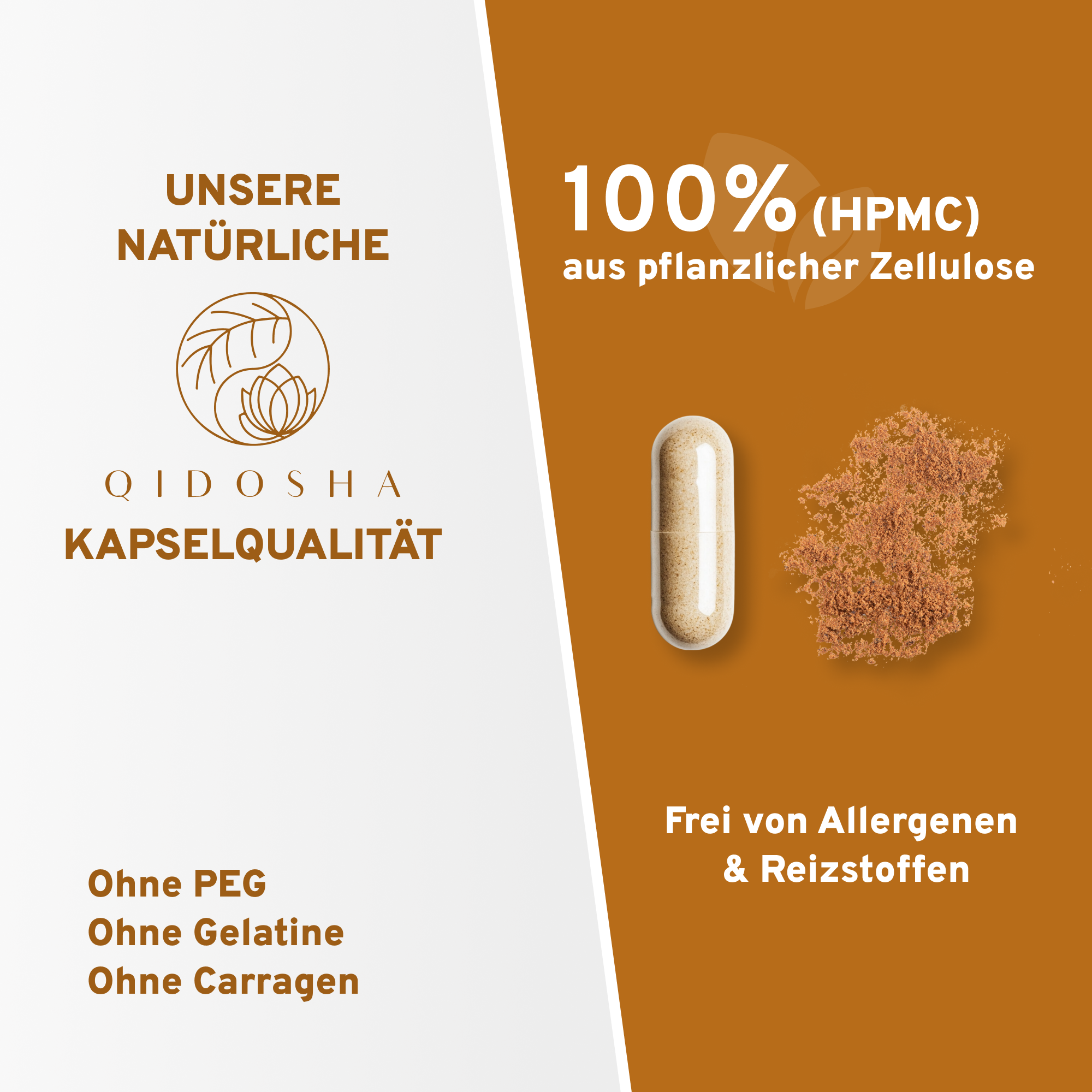 Propolis & Manuka Komplex mit Flavoxale®: Vegane Kapseln, frei von PEG, Gelatine, Carragen, mit premium Propolis- und Manuka-Extrakten, ohne Füllstoffe, laborgeprüfte Qualität.