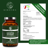 Grüntee-Extrakt (entkoffeiniert) in Premium-Qualität: 180 vegane Kapseln mit 98% Polyphenolen, ohne Füllstoffe, laborgeprüft, in umweltfreundlichem Glas, von QIDOSHA.