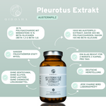 Austernpilz (Pleurotus) Extrakt von Qidosha: Premium-Nahrungsergänzungsmittel mit 30 % Polysacchariden, 10 % Beta-Glucanen, laborgeprüft, ohne Zusatzstoffe, in nachhaltigem Glas.