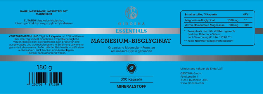 Magnesium bisglycinate in a glass