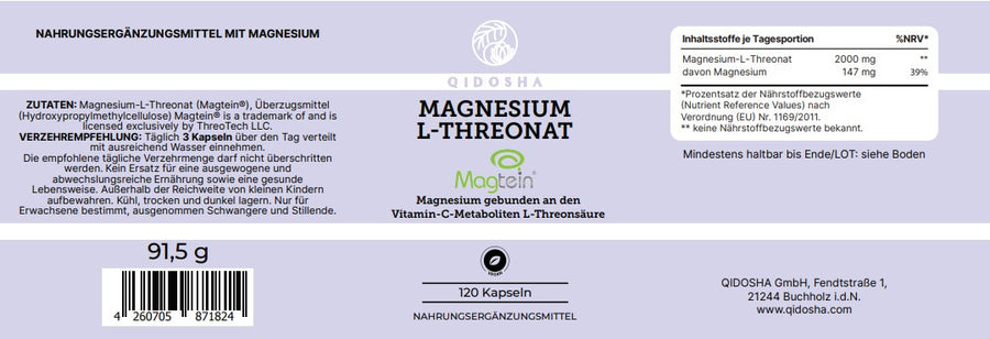 Magnesium L-Threonat mit dem Markenrohstoff Magtein®