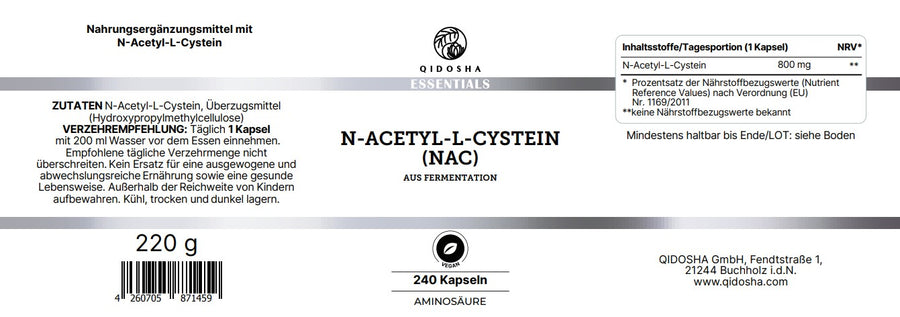 N-Acetyl-L-Cysteine ​​(NAC) in a glass