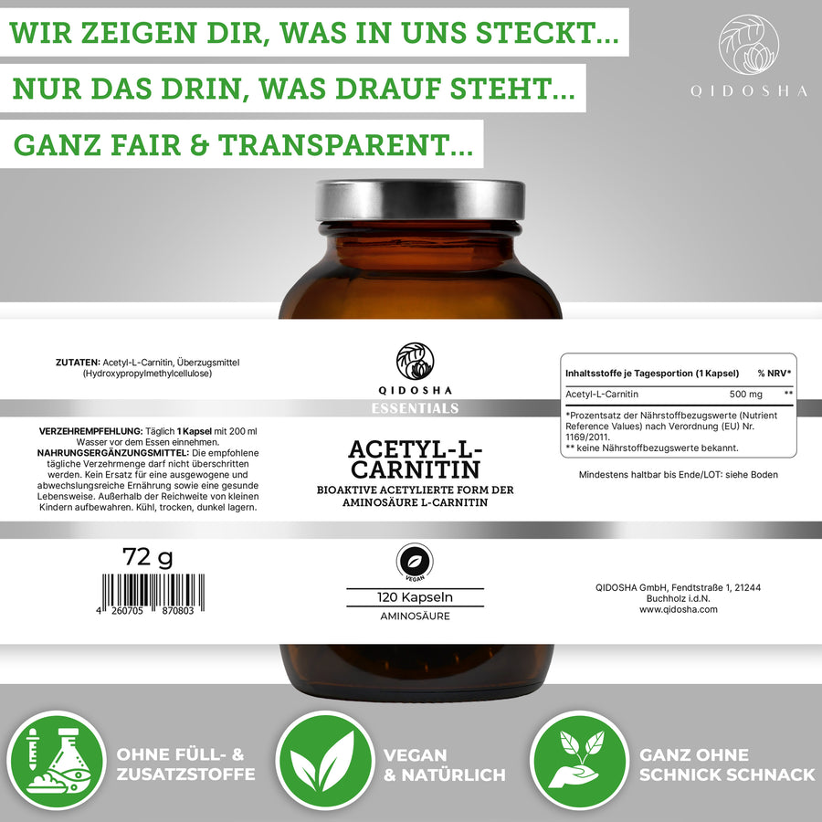 Buy bioactive acetylated form of the amino acid L-carnitine in capsules online QIDOSHA Buy bioactive acetylated form of the amino acid L-carnitine in capsules online QIDOSHA