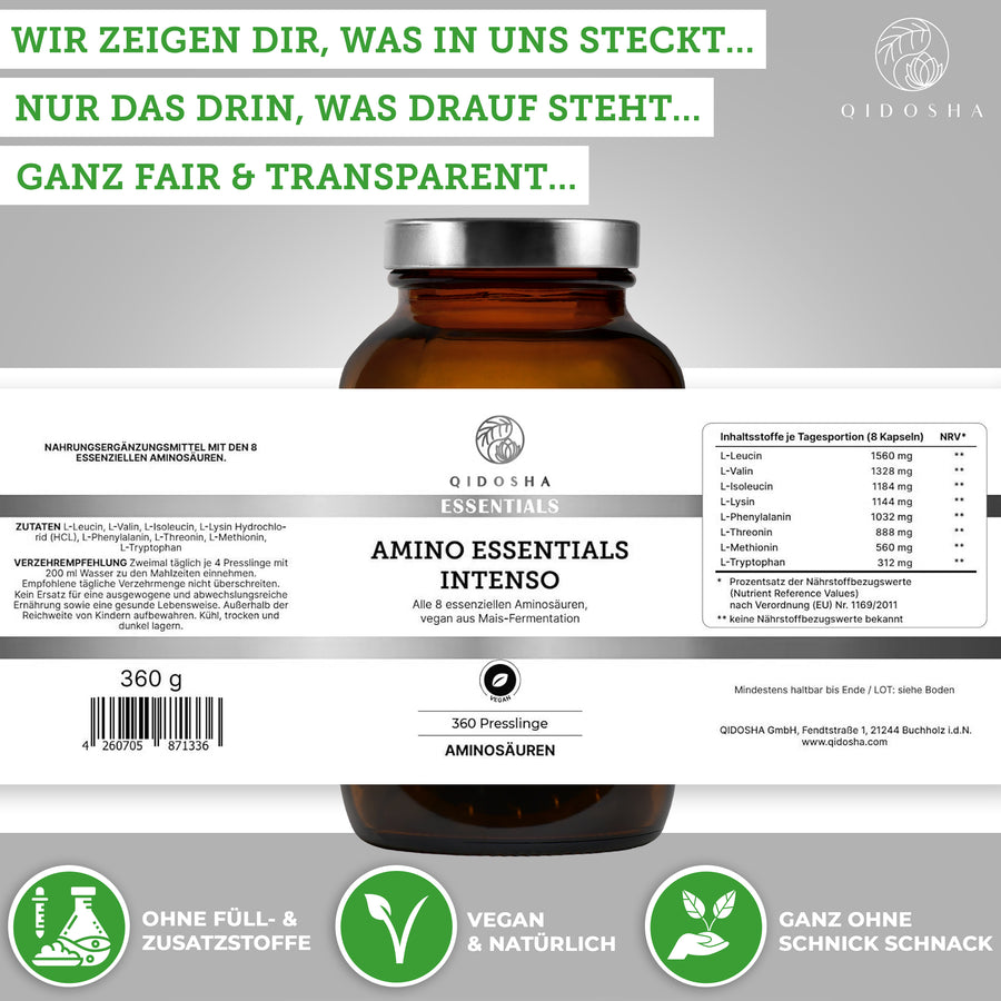 Master amino acid complex INTENSO (compresses) in a glass