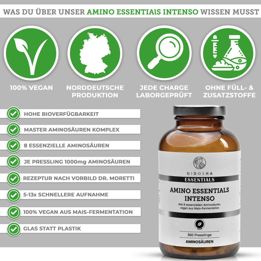 Master amino acid complex INTENSO (compresses) in a glass