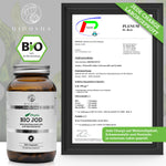 QIDOSHA Premium Bio Jod pflanzlich aus Kelpalge im Glas, 365 vegan kapseln, laborgeprüft auf Qualität mit hohem Jodgehalt, ohne Zusatzstoffe, inklusive Zertifikat.