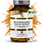 Bio Ashwagandha Extrakt KSM-66®: Premium, laborgeprüfte Kapseln im Apothekerglas, vegan, ohne Füllstoffe, aus biologischem Anbau, 180 Kapseln, 5% Withanolide.