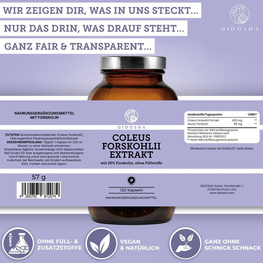 Coleus Forskohlii (Buntnessel) Extrakt mit 20% Forskolin