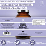 QIDOSHA Coleus Forskohlii Extrakt, 120 vegane Kapseln, 20% Forskolin, ohne Füllstoffe, laborgeprüft, Premium-Nahrungsergänzungsmittel, nachhaltig in Deutschland hergestellt.