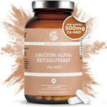 QIDOSHA Premium Calcium-Alpha-Ketoglutarat (Ca-AKG) in braunem Glas, 120 vegane Kapseln à 500 mg, hohe Bioverfügbarkeit, laborgeprüfte Qualität, ohne Füllstoffe, in Deutschland hergestellt.