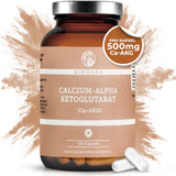 QIDOSHA Premium Calcium-Alpha-Ketoglutarat (Ca-AKG) in braunem Glas, 120 vegane Kapseln à 500 mg, hohe Bioverfügbarkeit, laborgeprüfte Qualität, ohne Füllstoffe, in Deutschland hergestellt.