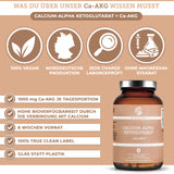 Calcium-Alpha Ketoglutarat (Ca-AKG) von Qidosha: Premium-Nahrungsergänzungsmittel, 120 vegane Kapseln, hohe Bioverfügbarkeit, laborgeprüft, im Glas, ohne Füllstoffe, 8-Wochen-Vorrat.