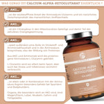 Calcium-Alpha-Ketoglutarat (Ca-AKG) 120 Kapseln von QIDOSHA, Teil des Cellular Stack, Premium-Nahrungsergänzung, Fokus auf zelluläre Prozesse, laborgeprüfte Qualität, ohne Zusätze.